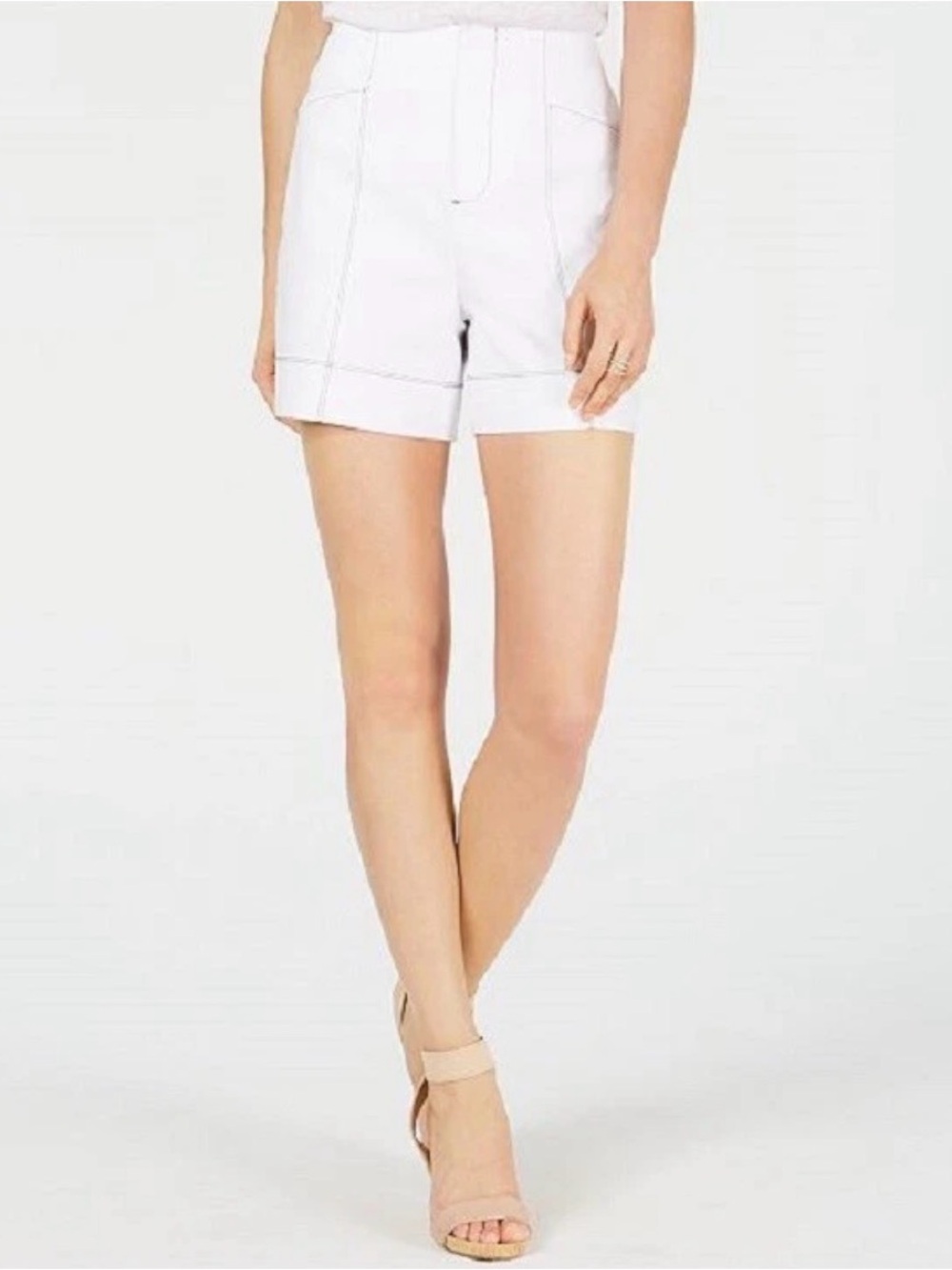 NWT INC International Concepts Bright White High-Rise Trouser Shorts